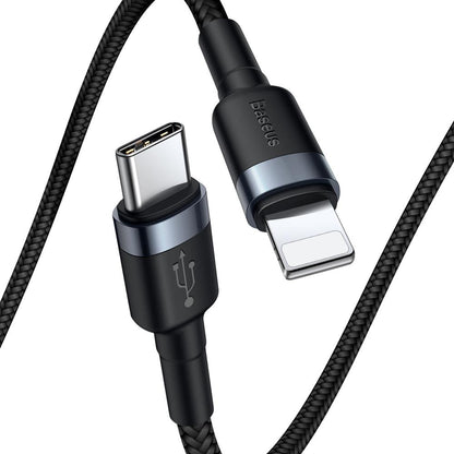 Кабел за данни и зареждане USB-C - Lightning Baseus Cafule, 18W, 1 м, сив CATLKLF-G1 CATLKLF-G1