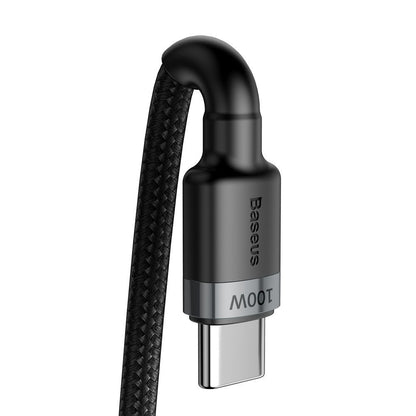 USB-C кабел за данни и зареждане - USB-C Baseus Cafule, 100W, 2m, сив CATKLF-ALG1