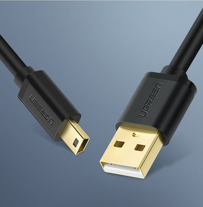 Кабел за данни и зареждане USB-A - miniUSB UGREEN US132, 2m, Черен