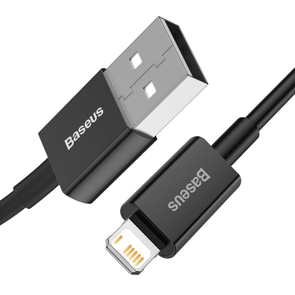 Кабел за данни и зареждане USB-A - Lightning Baseus Superior Series, 20W, 2 m, черен CALYS-C01