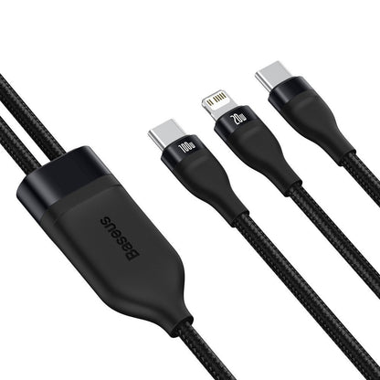 Кабел за данни и зареждане USB-C - Lightning / USB-C Baseus Flash Series 2in1, 100W, 1.2m, Черен CA1T2-F01