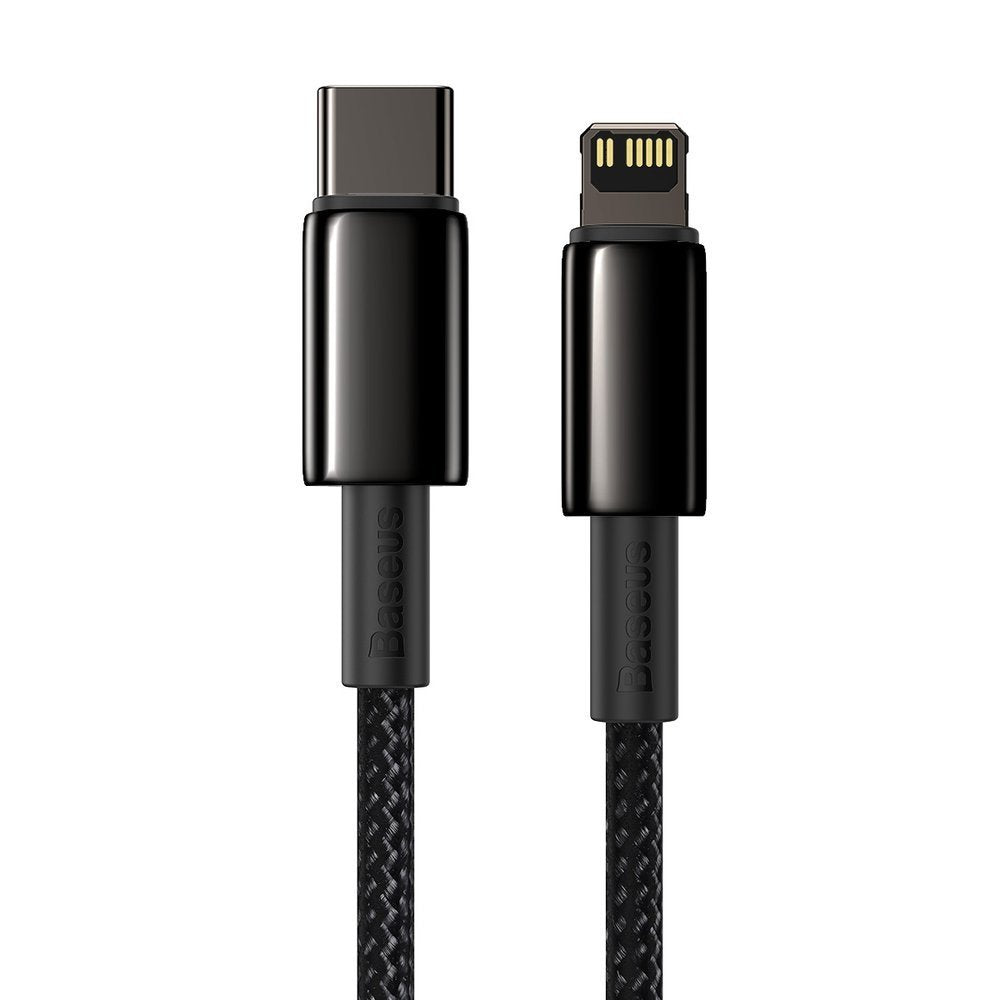 Кабел за данни и зареждане USB-C - Lightning Baseus Tungsten Tungsten Gold, 20W, 2 m, черен CATLWWJ-A01