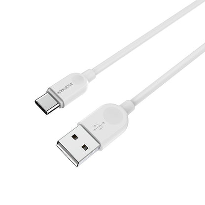 Кабел за пренос на данни и зареждане USB-A - USB-C Borofone BX14 LinkJet, 18W, 1m, бял