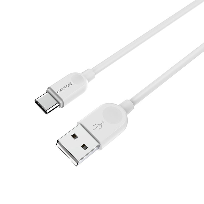 Кабел за пренос на данни и зареждане USB-A - USB-C Borofone BX14 LinkJet BX14, 18W, 2 m, бял