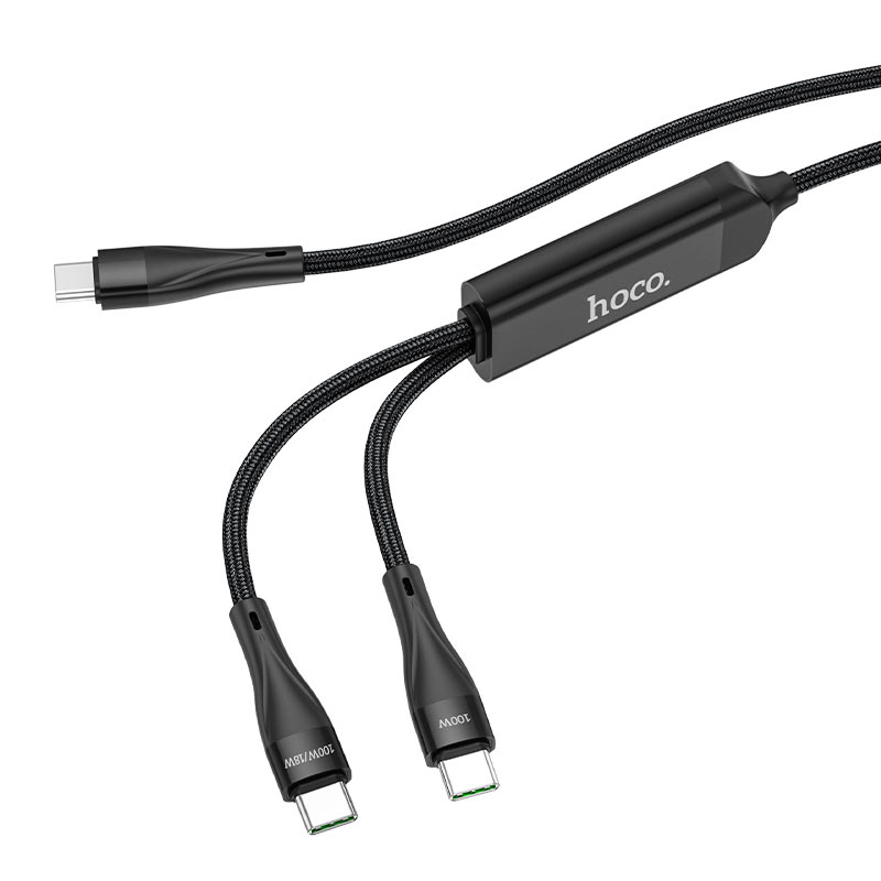 USB-C кабел за данни и зареждане - USB-C HOCO U102 Super, 100W, 1,2 м, черен