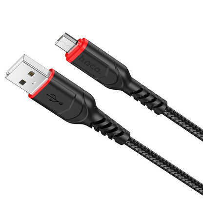 HOCO X59 Victory USB-A - microUSB кабел за данни и зареждане, 18W, 1 м, черен