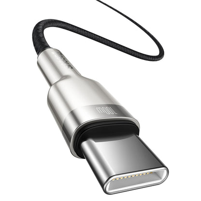 Кабел за данни и зареждане USB-C - USB-C Baseus Cafule, 100W, 2m, Черен CATJK-D01