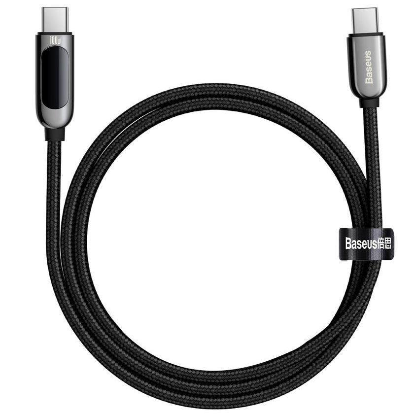 USB-C кабел за данни и зареждане - USB-C Baseus Display, 100W, 1m, черен CATSK-B01