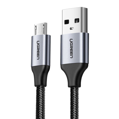 Кабел за данни и зареждане USB-A - microUSB UGREEN US290, 18W, 1.5m, Черен