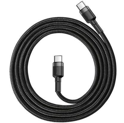 USB-C кабел за данни и зареждане - USB-C Baseus Cafule, 60W, 1m, черен CATKLF-GG1 CATKLF-GG1