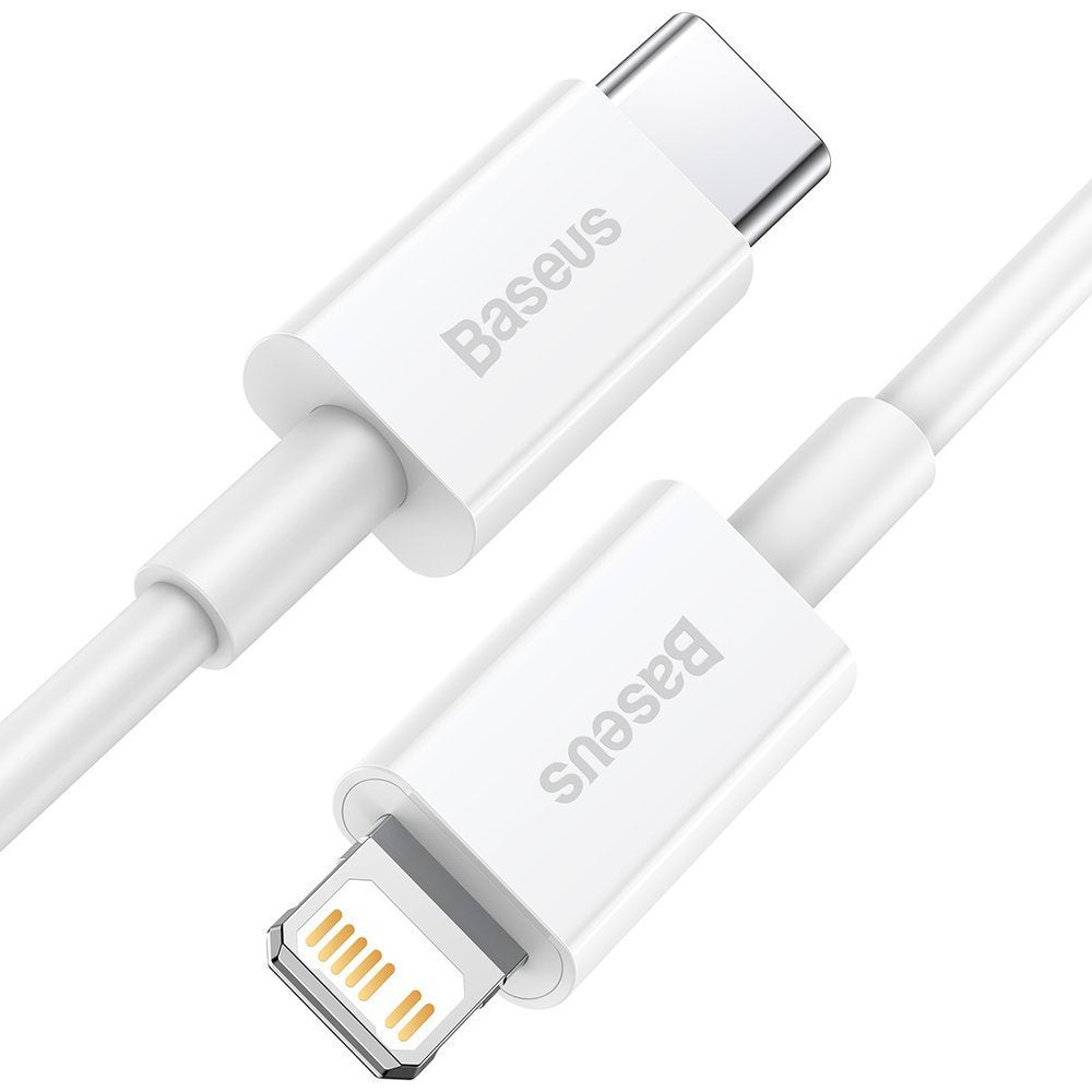 Кабел за данни и зареждане USB-C - Lightning Baseus Superior Series, 20W, 1m, бял CATLYS-A02