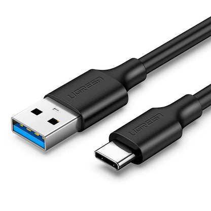 Кабел за данни и зареждане USB-A - USB-C UGREEN US184, 18W, 1m, Черен
