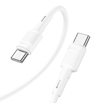 Кабел за данни и зареждане USB-C - USB-C HOCO X83 Victory, 60W, 1m, Бял