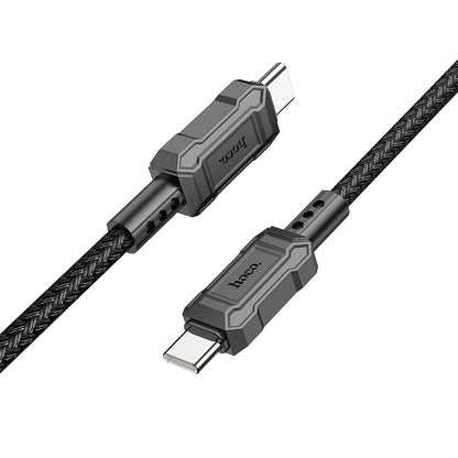 USB-C кабел за данни и зареждане - USB-C HOCO Leader X94, 60W, 1m, черен 