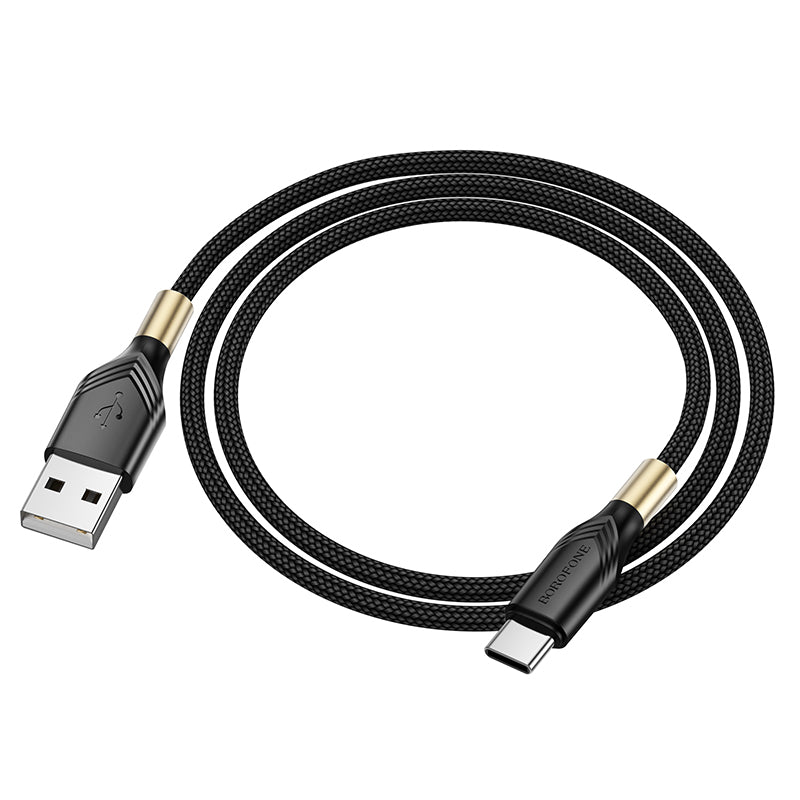 Кабел за данни и зареждане USB-A - USB-C Borofone BX92 Advantage BX92, 18W, 1m, черен 