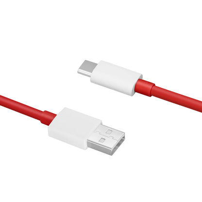 Кабел за пренос на данни и зареждане USB-A - USB-C OnePlus DL129, 100W, 1m, червен 5461100530