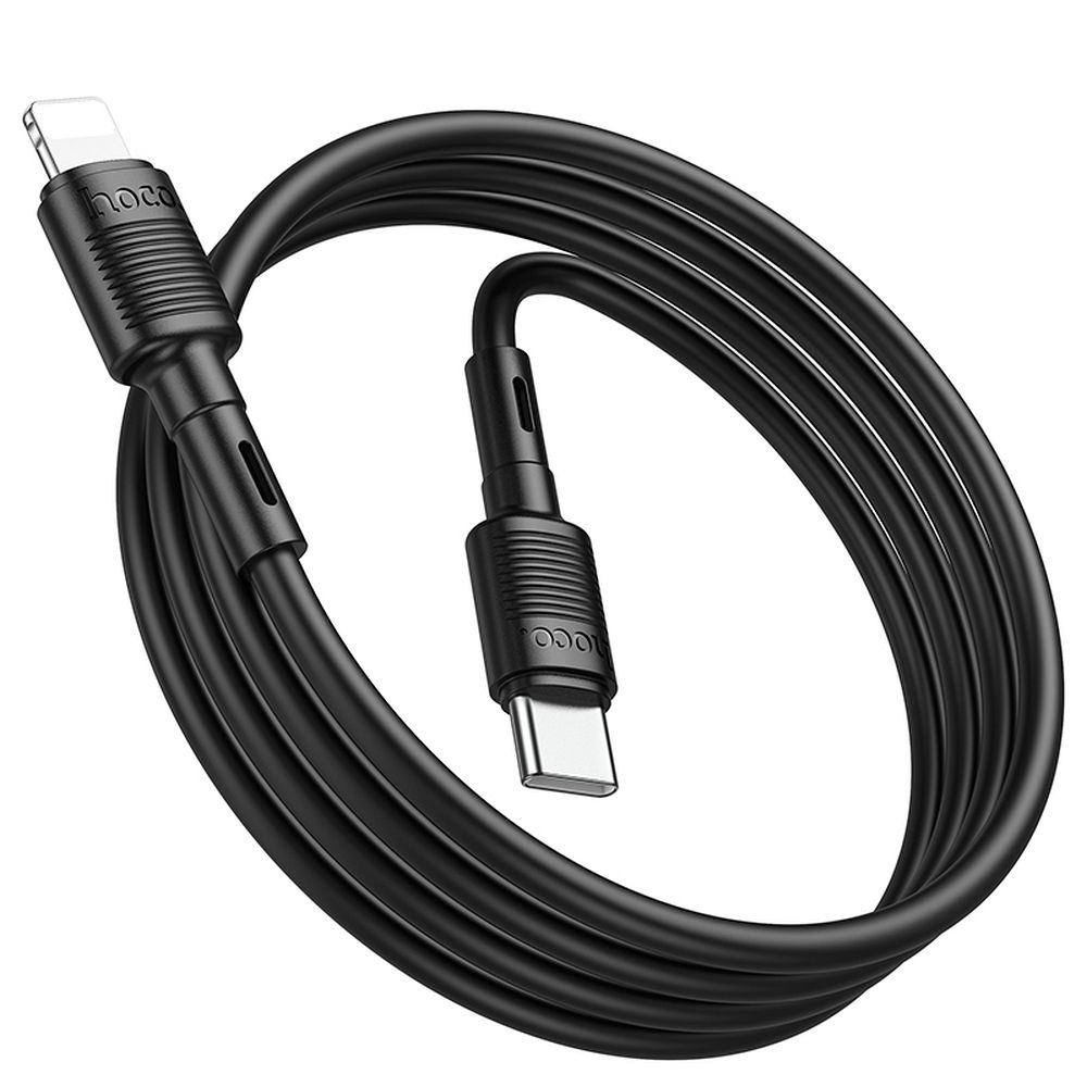 HOCO X83 Victory USB-C - Lightning кабел за данни и зареждане, 20W, 1 м, черен 