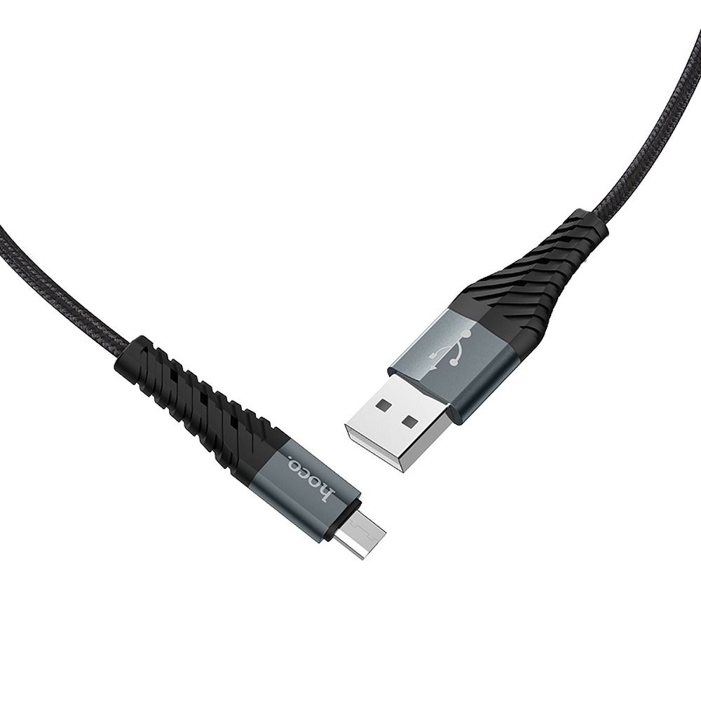 HOCO X38 Cool USB-A - microUSB кабел за пренос на данни и зареждане, 18W, 1 м, черен 