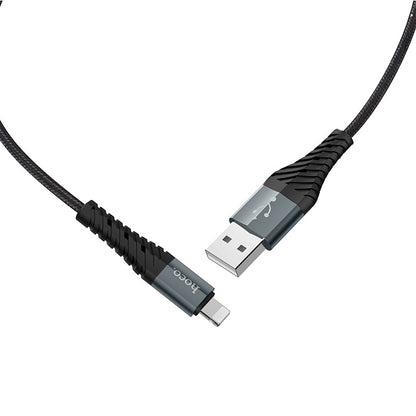 Кабел за данни и зареждане USB-A - Lightning HOCO X38 Cool, 18W, 1 м, черен 