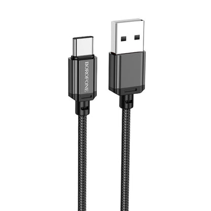 Кабел за данни и зареждане USB-A - USB-C Borofone BX87 Sharp BX87, 60W, 1m, черен 