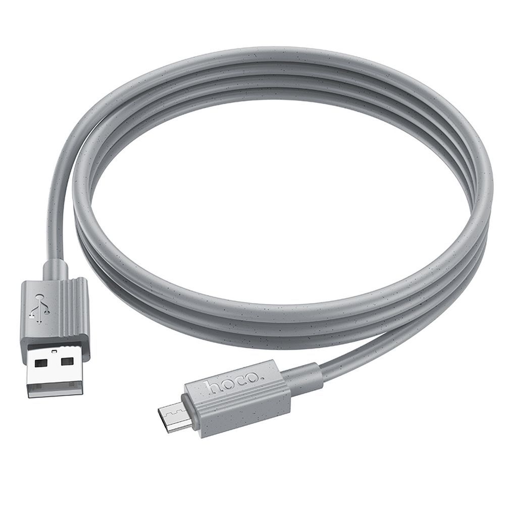 Кабел за данни и зареждане USB-A - microUSB HOCO X107, 18W, 1m, Сив