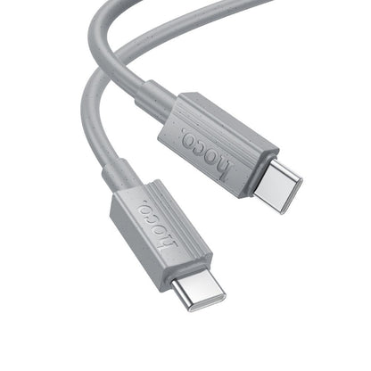 Кабел за данни и зареждане USB-C - USB-C HOCO X107, 60W, 1m, Сив