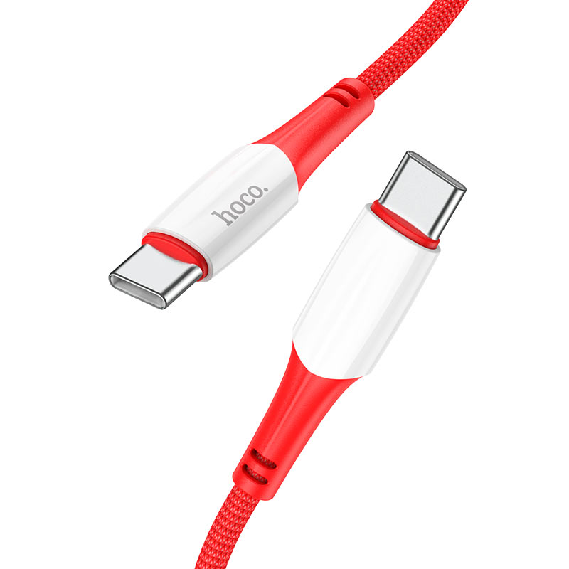 USB-C кабел за данни и зареждане - USB-C HOCO X70, 60W, 1m, червен 