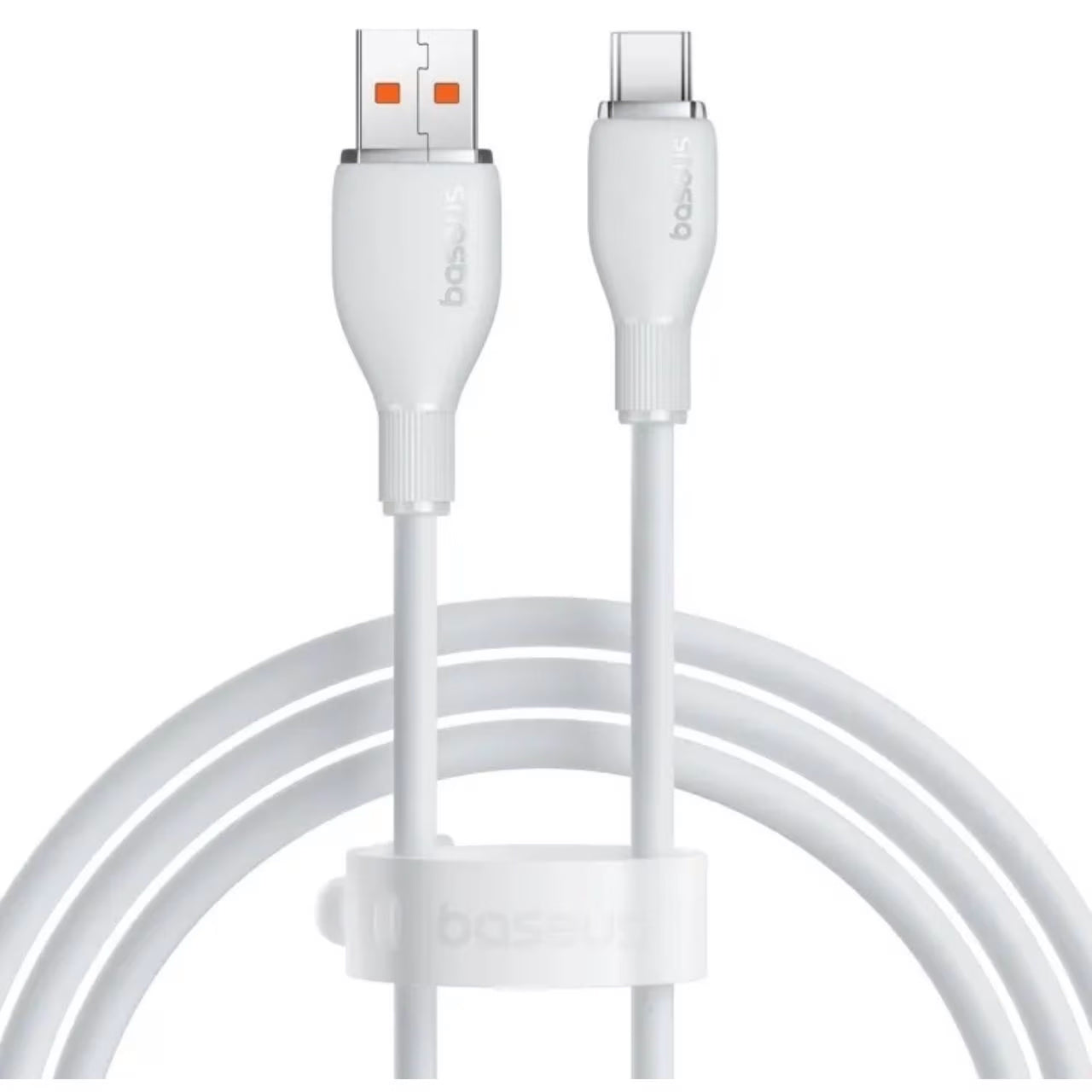 Кабел за данни и зареждане USB-A - USB-C Baseus Pudding, 100W, 1.2m, Бял