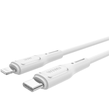 Кабел за данни и зареждане USB-C - Lightning WiWu Wi-C043E Starlink, 30W, 1m, бял 