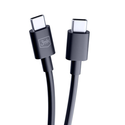 USB-C кабел за данни и зареждане - USB-C 3MK Hyper, 100W, 1,2 м, черен 