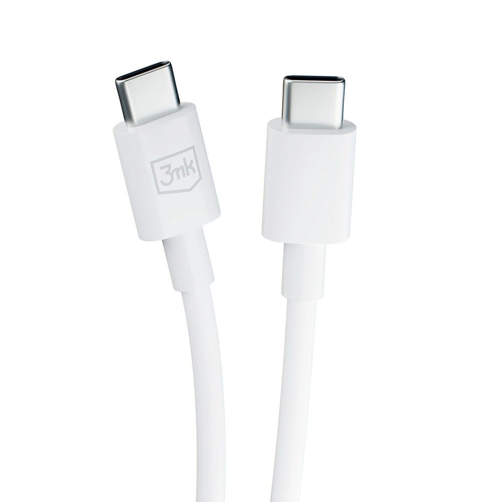 USB-C кабел за данни и зареждане - USB-C 3MK Hyper, 100W, 1,2 м, бял 