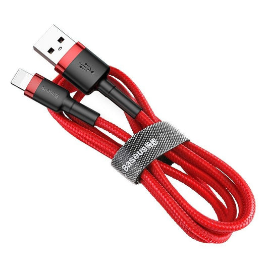 Кабел за данни и зареждане USB-A - Lightning Baseus Cafule, 18W, 1m, Червен CALKLF-B09