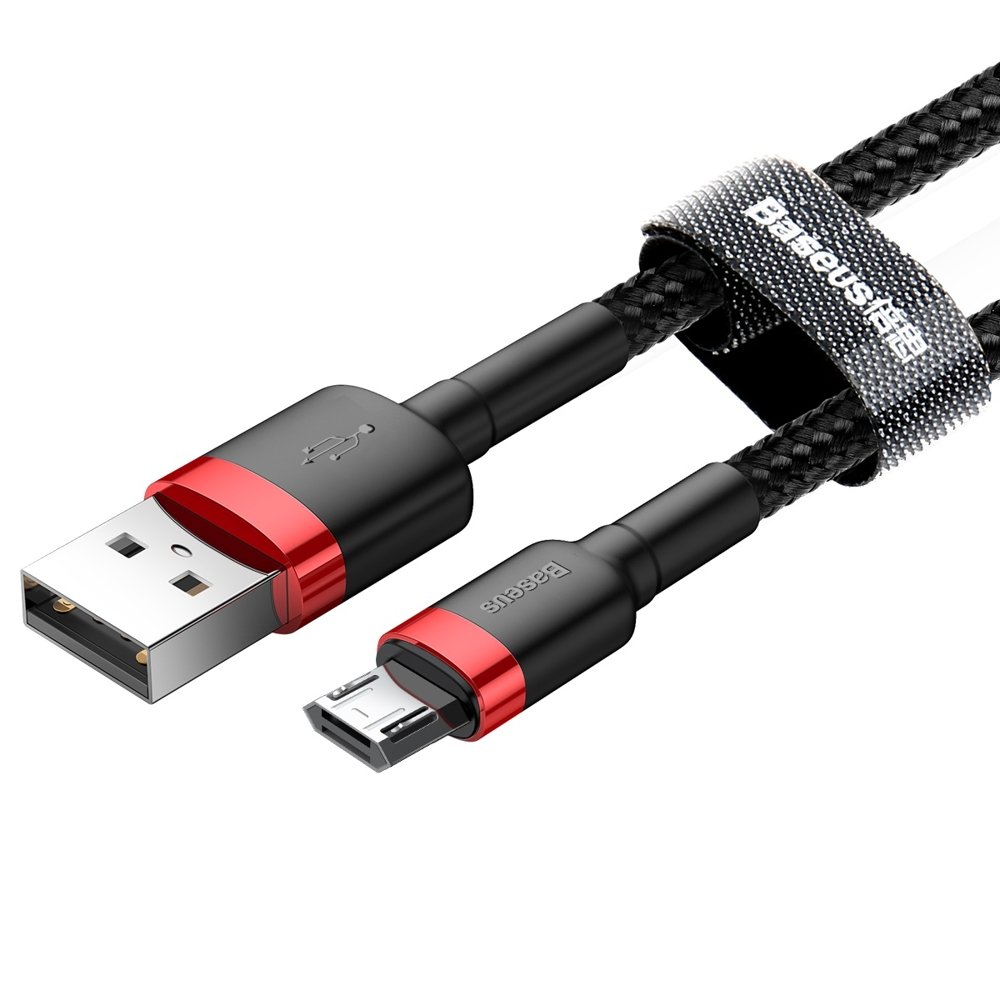 Кабел за данни и зареждане USB-A - microUSB Baseus Cafule, 18W, 2m, Червен