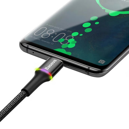 Кабел за пренос на данни и зареждане от USB-A към USB-C Baseus Halo, 18 W, 3 м, черен 