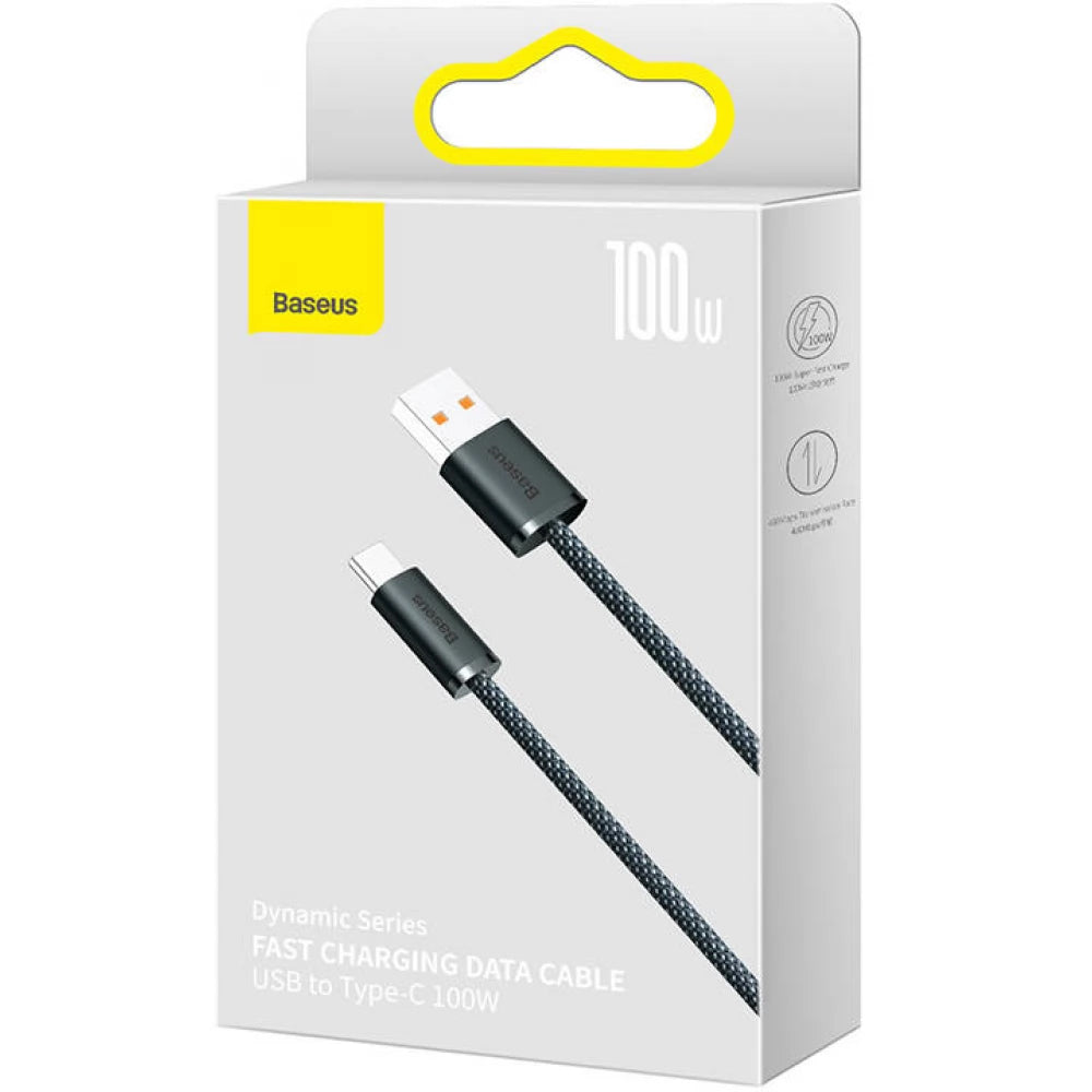 Кабел за данни и зареждане USB-A - USB-C Baseus Dynamic Series, 100W, 2m, сив CALD000716