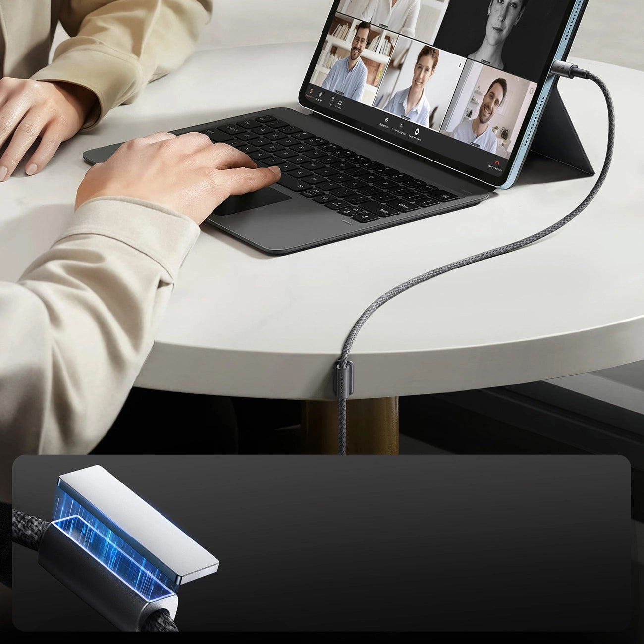 Кабел за данни и зареждане USB-A - USB-C Joyroom S-A50, 60W, 1.2m, Сив