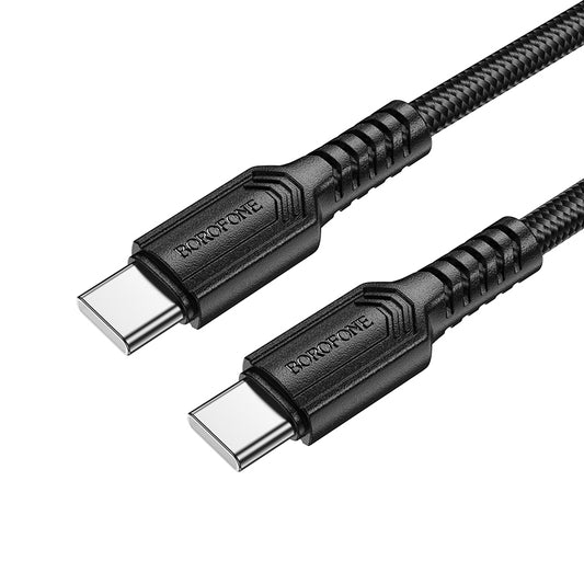 Кабел за данни и зареждане USB-C - USB-C Borofone BX116 Certain, 60W, 1m, Черен