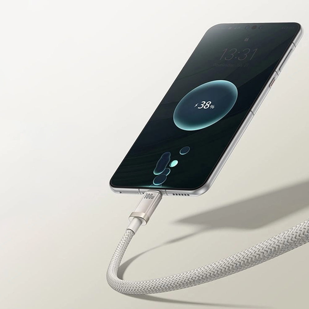 Кабел за данни и зареждане USB-A - USB-C Baseus Titanium, 100W, 2m, Сребрист P10378102G21-02