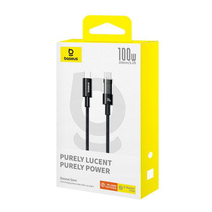 Кабел за данни и зареждане USB-C - USB-C Baseus Gem, 100W, 1m, Черен P10373000111-00