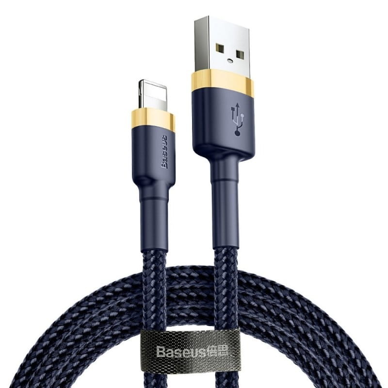 Кабел за данни и зареждане USB-A - Lightning Baseus Cafule, 18W, 2m, Тъмносин CALKLF-CV3