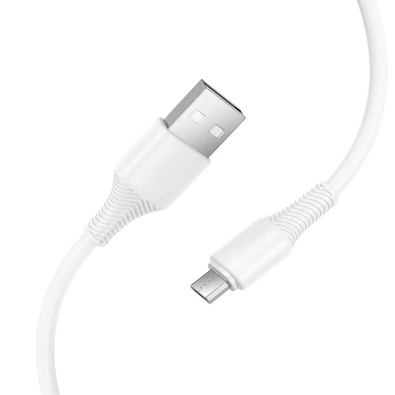 Кабел за данни и зареждане USB-A - microUSB HOCO X120, 18W, 1m, Бял