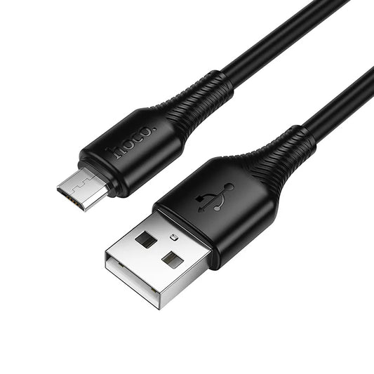 Кабел за данни и зареждане USB-A - microUSB HOCO X120, 18W, 1m, Черен