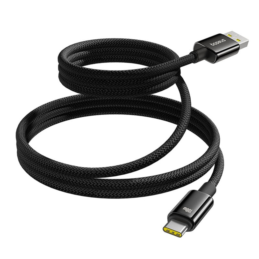 Кабел за данни и зареждане USB-A - USB-C Baseus Tungsten Gold, 100W, 1m, Черен P10319805111-02