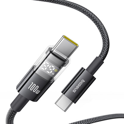 Кабел за данни и зареждане USB-C - USB-C Baseus Display 2, 100W, 1m, Черен P10382702121-00