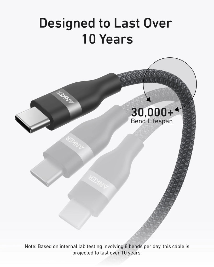 Кабел за данни и зареждане USB-C - USB-C Anker, 240W, 0.9m, Черен A82E2H11