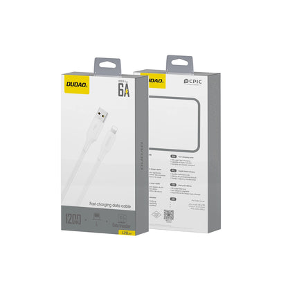 Кабел за данни и зареждане USB-A - Lightning Dudao L2sL, 30W, 1.2m, Бял