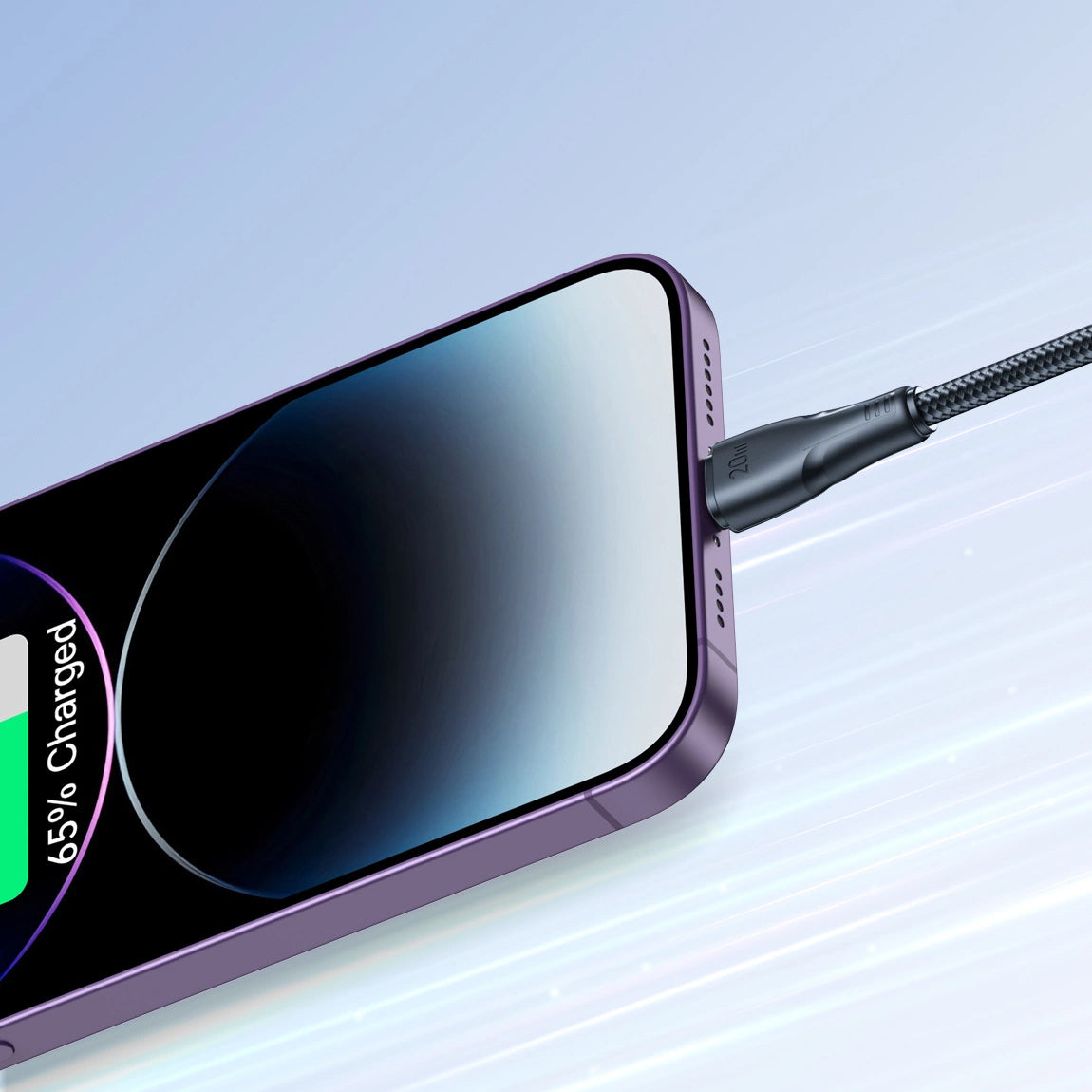Кабел за данни и зареждане USB-C - Lightning Joyroom S-A11, 20W, 0.25m, Черен