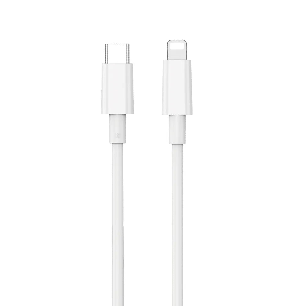 Кабел за данни и зареждане USB-C - Lightning WiWu Wi-C008, 30W, 1.2m, Бял