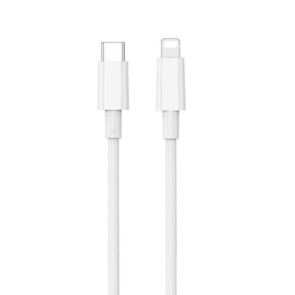 Кабел за данни и зареждане USB-C - Lightning WiWu Wi-C008, 30W, 1.2m, Бял