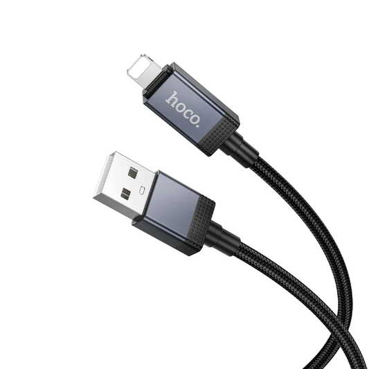 Кабел за данни и зареждане USB-A - Lightning HOCO X118 Display, 12W, 1m, Черен